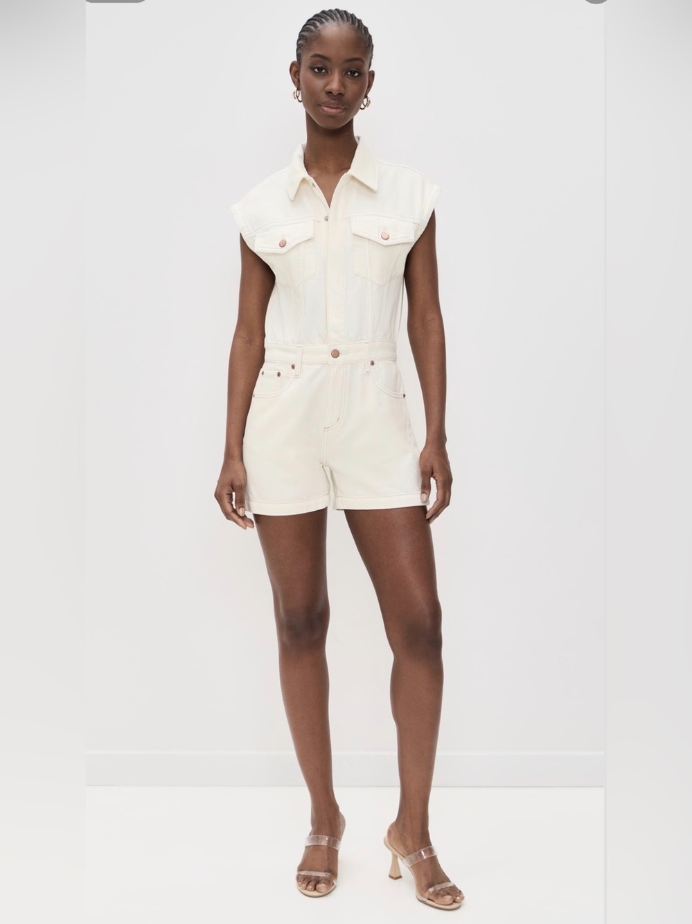 PISTOLA LENOX SLEEVELESS ROMPER COLOR CREAM SIZE XS NWT